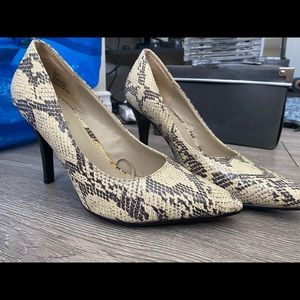 Faux snake skin high heels